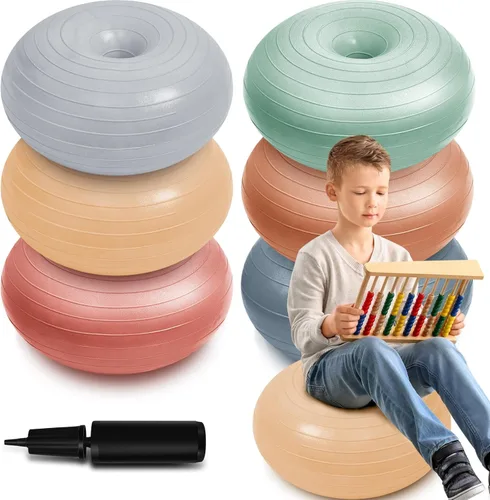6 piezas de asientos flexibles para aula, sillas de pelota de yoga elementales para niños, silla de oficina inflable, entrenador de equilibrio de