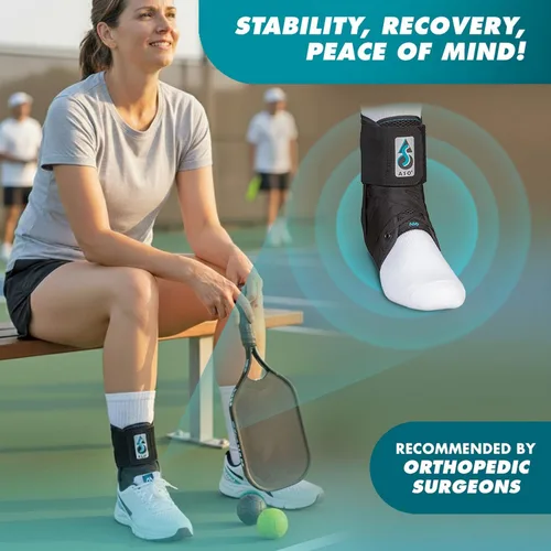 Vista 6 de Med Spec ASO Ankle Stabilizer - Lace Up Ankle Brace for Sprained Ankle and Peroneal Tendonitis, Orthopedic Ankle Support for Men, Women, Adults