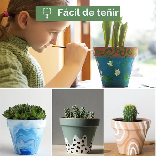 Vista 4 de Orceler Macetas de terracota y arcilla de 6 pulgadas para plantas con platillo, macetas medianas de terracota con orificio de drenaje, maceta