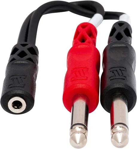 Vista 3 de HOSA Paquete de cables estéreo TRS a Dual 1/4" TS Breakout (3 pies)