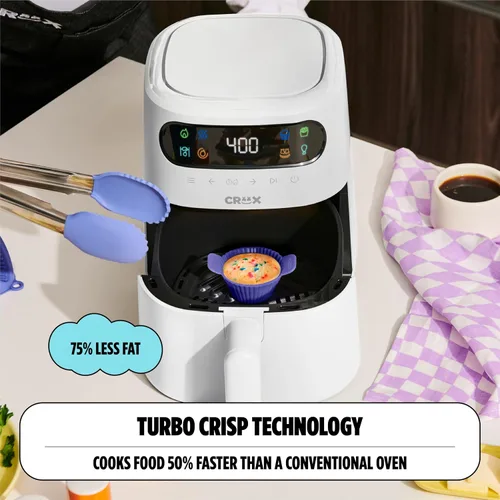 Vista 6 de [Usado] CRUX x Marshmello - Freidora de aire digital de 3.0 cuartos de galón con tecnología TurboCrisp, control de temperatura de pantalla táctil