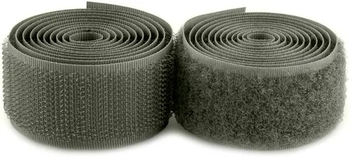 Vista 33 de Cinta de velcro beige de nailon de 1 pulgada de ancho, no adhesiva, 5 yardas de longitud, juego de cierres de cinta entrelazada para bolsos, ropa