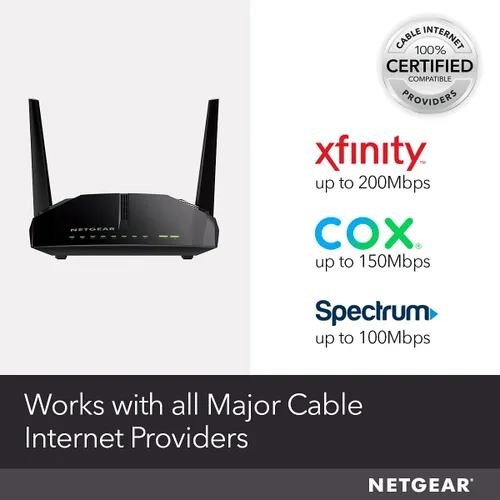 Vista 2 de NETGEAR Combo C6220 de módem por cable, compatible con todos los proveedores de cable, incluyendo Xfinity, de Comcast, Spectrum, Cox para planes