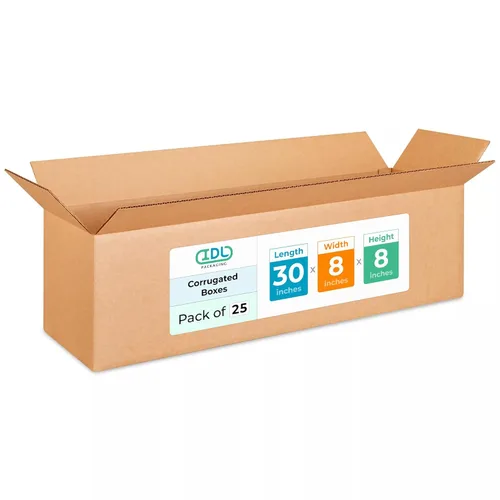 Vista 219 de IDL Packaging Paquete de 5 cajas de envío altas de 8 x 8 x 48 pulgadas, extra resistentes de 200 libras frente a caja regular, cajas de mudanza
