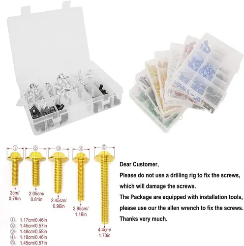 Vista 7 de Kit de tornillos de carenado Tornillos, tuercas arandelas, kits de montaje de pernos de motocicleta aptos para Yamaha YZF1000 R1 1998 1999 2000 2001