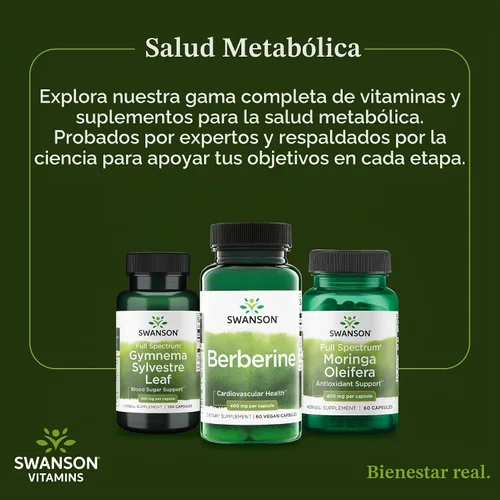 Vista 6 de Swanson Suplemento de berberina - 400 mg cada uno, 60 cápsulas - Berberina HCl con apoyo general para el bienestar