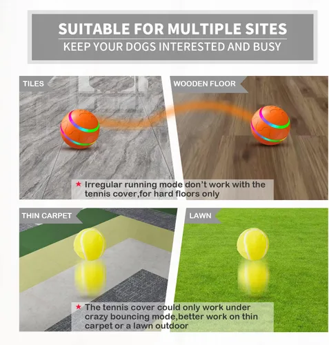 Vista 5 de Juguete interactivo de bola para perro, juguetes de bola rodante automática activados por movimiento duradero para cachorrosperros pequeñosmedianos