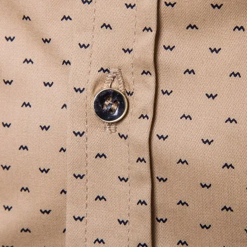 Vista 4 de MUSE FATH Camisa de vestir de manga larga casual de algodón estampada para hombre