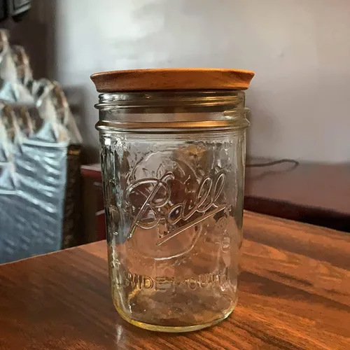 Vista 7 de Ball - Juego de 4 tapas de madera para tarros de boca regular con anillos de sellado de silicona, tapas de almacenamiento herméticas