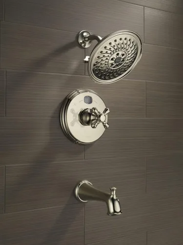 Vista 4 de Delta Faucet RP52153 Carlisle, Desviador Pull-Up con boquilla de bañera, cromo, 0.5, 0.5