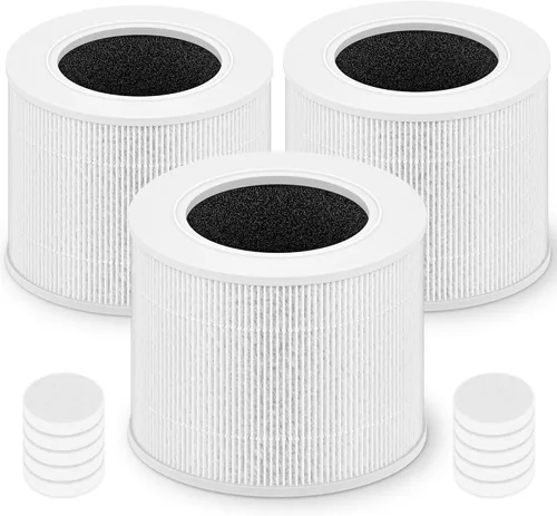 Vista 14 de Core Mini - Filtro de repuesto para removedor de humo LEVOIT Core Mini y Core Mini-P, 3 en 1 grado H13 True HEPA y carbón activado, Core Mini-RF-SR