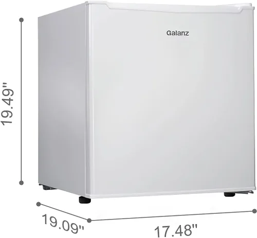 Vista 6 de Galanz Mini refrigerador blanco de una sola puerta de 1.7 pies cúbicos perfecto para dormitorio - GL17WE