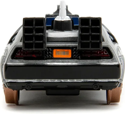 Vista 7 de Delorean DMC (Time Machine) - Rueda de tren de metal cepillado Versión Back to the Future Part III (1990) Película Hollywood Rides Series 1/32