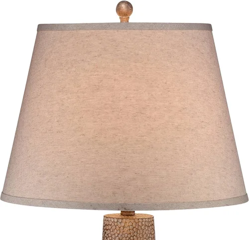 Vista 7 de Franklin Iron Works Bentley - Juego de 2 lámparas de mesa rústicas de 29 pulgadas de alto con diseño de hojas marrones martilladas de metal blanco