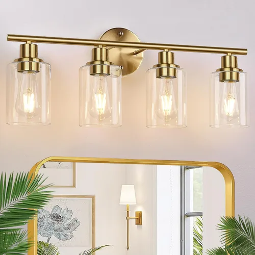 Vista 10 de Zarbitta 2-Light Bathroom Light Fixtures,Black Modern Vanity Lights with Milky White Frosted Glass Shades,Bathroom Wall Lamp for Mirror Kitchen