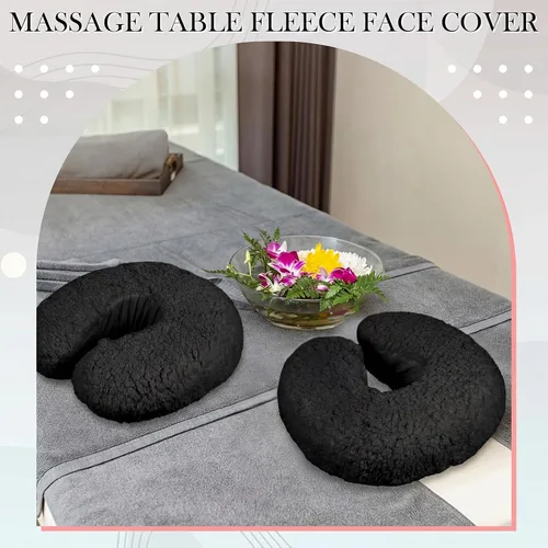 Vista 3 de Mixweer 2 fundas de almohada de forro polar para reposacabezas de mesa de masaje de 14.6 x 13 pulgadas, almohadilla de almohada para reposacabezas
