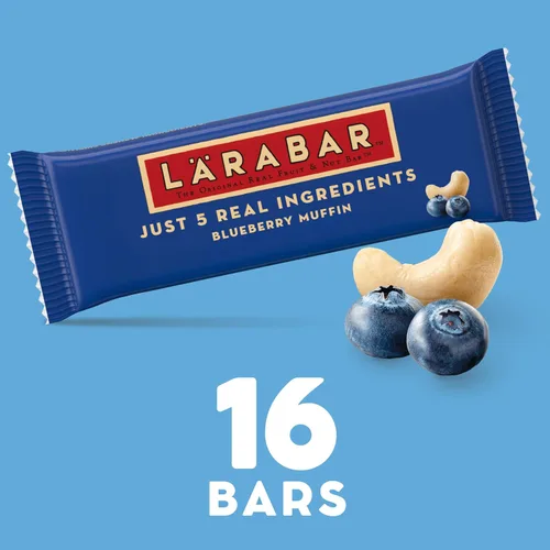 Vista 2 de LÄRABAR Barras de muffin de arándano con frutas y nueces, sin gluten y veganas, 16 unidades, 25.6 oz