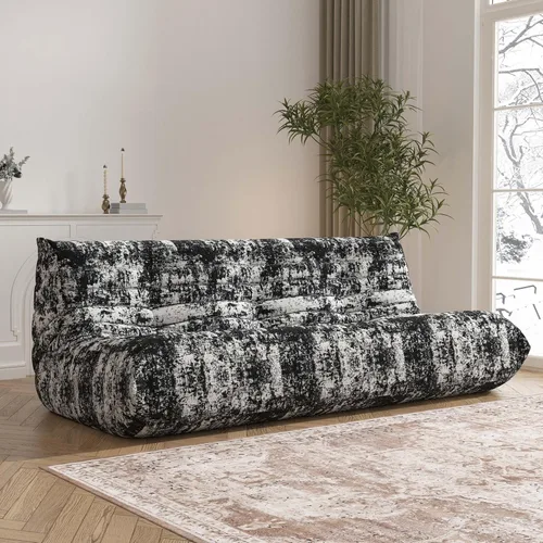 Vista 47 de Puf para adultos, sofá biplaza de gran tamaño, silla de chimenea, cómodo sofá perezoso de 2 plazas, puf de espuma viscoelástica para sala de estar