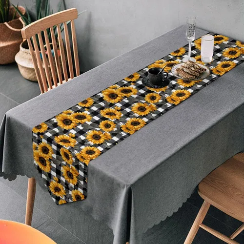 Vista 21 de MNSRUU Table Runner, Christmas Christmas Tree Snowflake Dining Coffee Table Runner for Wedding Farmhouse Home Kitchen Décor, 70 Inches Long