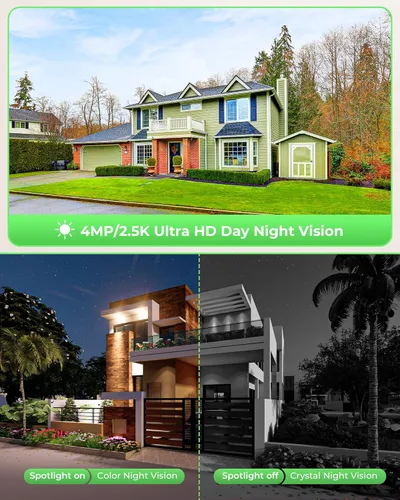 Vista 2 de CAMCAMP Solar Security Cameras Outdoor Wireless with 10" 10CH Monitor, 2 Cam-Kit, No Subscription, Solar-Powered, Home Security Cameras System with