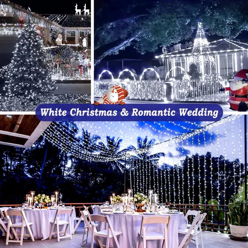 Vista 7 de KNONEW 403FT 1000 LED Christmas Lights Outdoor String Lights 8 Modes & Timer Fairy Light Plug in Waterproof LED String Lights for Xmas Yard Tree