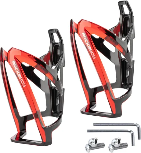 Vista 14 de ROCKBROS Soporte para botella de agua para bicicleta, jaulas ultraligeras para botellas de bicicleta con herramienta de tornillos, portabidón