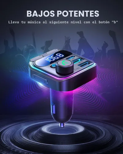 Vista 8 de JOYROOM Adaptador de coche Bluetooth 6.0 Transmisor FM 81W Bluetooth Adaptador de encendedor de cigarrillos [PD45W y QC36W] Carga rápida Dual Mics