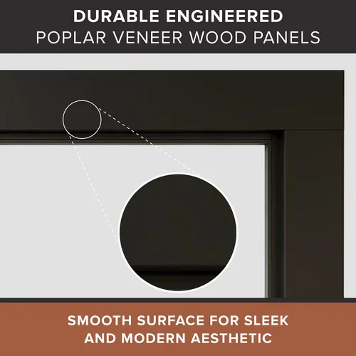 Vista 6 de Modern Ember Sabine Kit de Marco Envolvente de Repisa de Chimenea de Madera, Negro Apertura de 48" x 42" 72" x 54" Total Estética Moderna