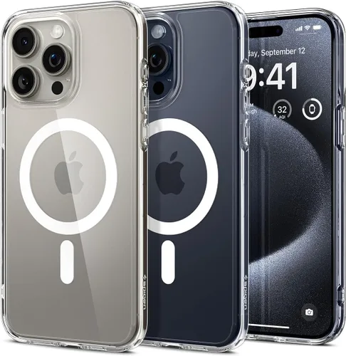Vista 34 de Spigen Funda para iPhone 13 Mini, ultra híbrida MagFit [antiamarilleo] [compatible con Magsafe] - Transparente