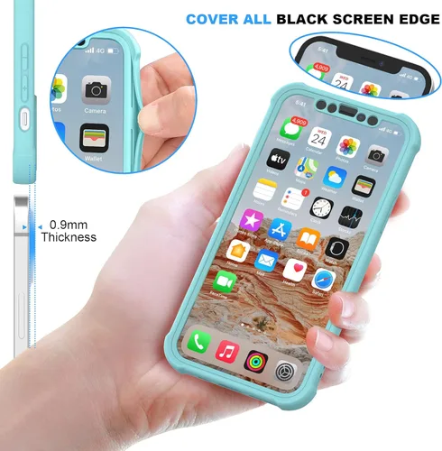 Vista 4 de ORETECH Funda para iPhone 12 Pro Max, con 2 protectores de pantalla prueba de caídas de grado militar de 10 pies protección de cámara 360 a prueba