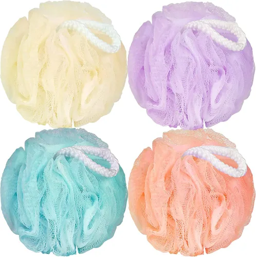 Vista 8 de Farmoga - Esponja de baño de lufa, esponja de malla suave para exfoliar, esponja de ducha, esponja de baño para mujer y hombre, accesorios de baño