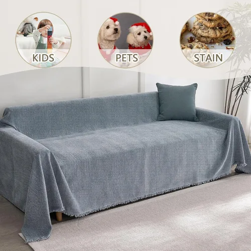 Vista 5 de Funda antideslizante para sofá modular de 3 cojines, funda de sofá modular de felpilla gruesa, suave protector de muebles para perros y mascotas