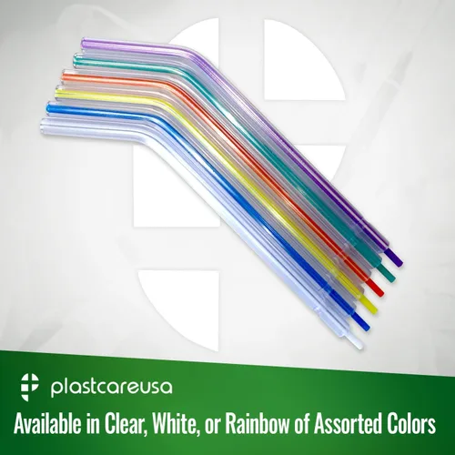 Vista 4 de 250 puntas de jeringa de agua de aire dental arcoíris, boquillas de pulverización desechables, 1 bolsa