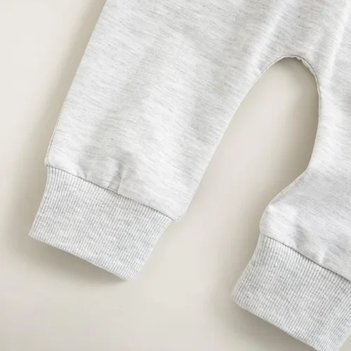 Vista 7 de TheFound Pantalones deportivos de algodón para recién nacidos, cintura elástica, cordón ajustable, ajuste holgado, de algodón Gris (New Grey)