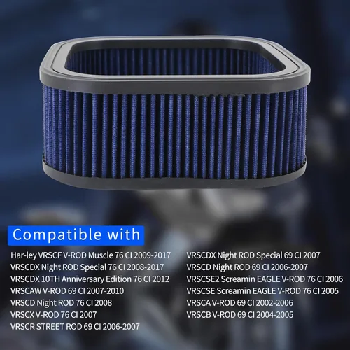 Vista 7 de Filtro de admisión de aire para motocicleta Harley VRSCF VRSCDX 10TH Night Rod Special 69 76 CI HD-1102 29437-01 EO82A6 29437-01A