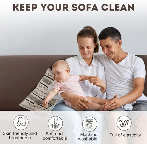 Vista 6 de Funda de sofá modular en forma de L, fundas suaves y elásticas, protector de muebles seccionales para mascotas, se adapta bien, antideslizante