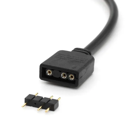 Vista 4 de Paquete de 2 cables de extensión ARGB de 11.8 pulgadas, divisor hembra a hembra, sincroniza ventiladores ARGB de PC y serie LED (5V 3 pines)