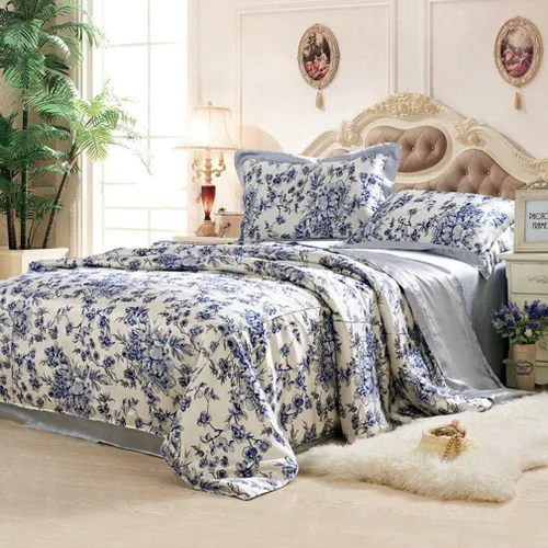 Vista 17 de Maxfeel 1 funda de edredón de seda de seda, funda de edredón, 100% seda de morera con estampado floral, seda Charmuse, Multiclolr Queen Cal.King, #08