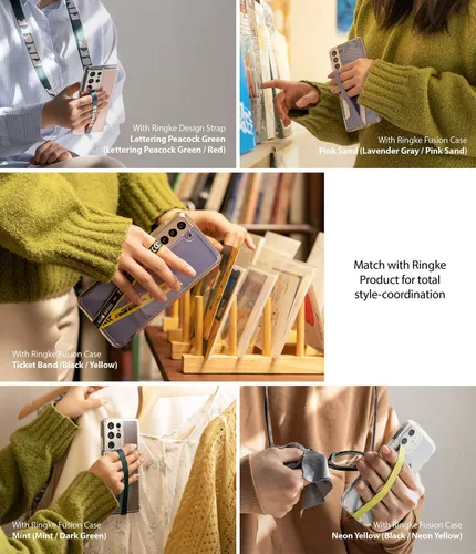 Vista 7 de Ringke Correa de banda delgada, soportes de correa de teléfono de microfibra para teléfono inteligente - Ticket Band 2