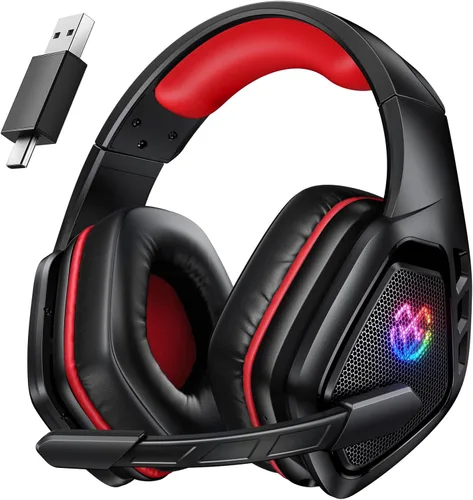 Vista 10 de Tatybo Wireless Gaming Headset for PC, Ps5, Ps4, 2.4 Ghz USB & Type-C Gaming Headphones with Microphone, 30H Battery Bluetooth Headphones for