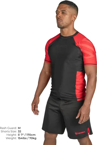 Vista 6 de Sanabul Esencial manga corta Rash Guard MMA BJJ Wrestling Grappling Jiu Jitsu