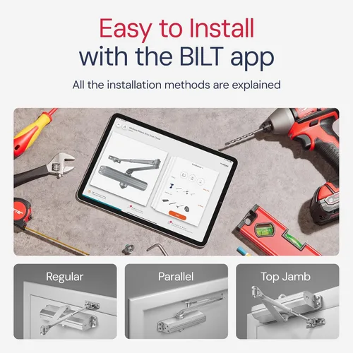 Vista 5 de Lawrence Lawrence LH5016 Aluminio - Cierrapuertas automático comercial de grado comercial medio/resistente, control de puerta de acción retardada