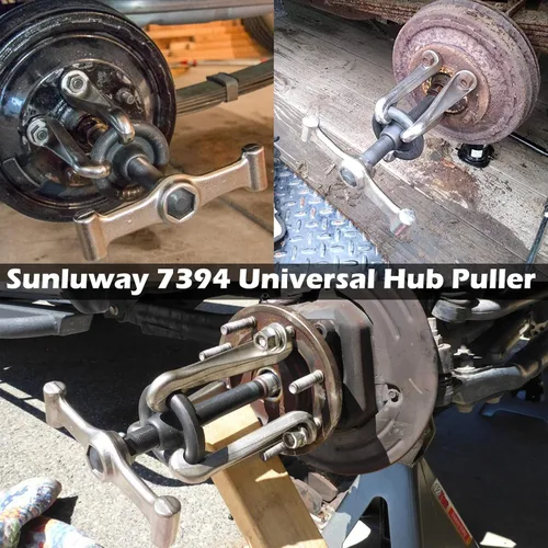Vista 8 de Sunluway 7394 tirador de buje universal, extractor de tambor de freno, herramienta de extracción de cubo de rueda resistente