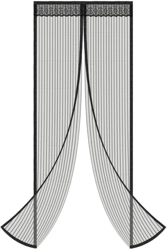 Puerta mosquitera magnética, estilo moderno, 36'x83", poliéster, malla de fibra de vidrio, fácil instalación, apto para mascotas y niños, pantalla