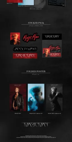 Vista 3 de DREAMUS GOT7 Jackson Wang MAGIC MAN 1st Album CD+1p Folding Poster On Pack+Photo Book+2p Photo Card+1ea Jackson's Letter+4ea Sticker Pack+Tracking