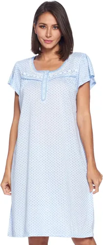 Vista 22 de Casual Nights Camisón de manga larga para mujer, diseño floral. Azul