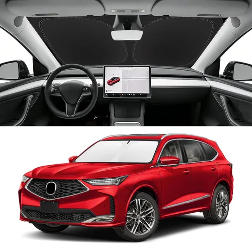 Vista 119 de Parasol plegable para parabrisas de ajuste a la medida, cubierta de ventana frontal que bloquea el sol y protege el automóvil de los rayos del sol