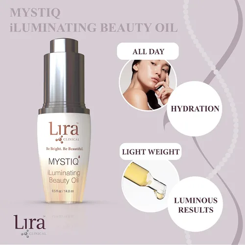 Vista 4 de Lira Clinical MYSTIQ iLuminating Beauty Oil - Aceite facial de vitamina C con extracto de células madre vegetales, hidrata la piel con argán, baobab