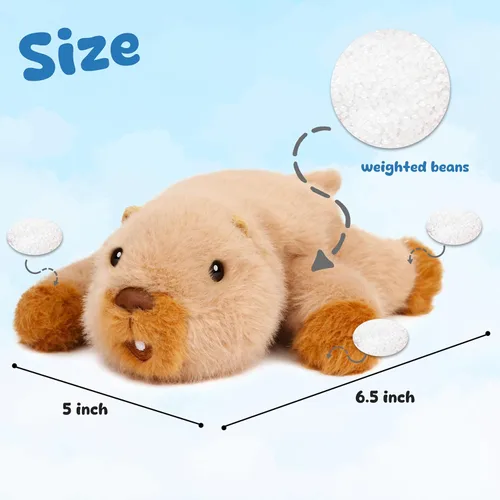 Vista 2 de Adorable animal de peluche de castor suave, lindo regalo de cumpleaños para niños y niñas pequeños
