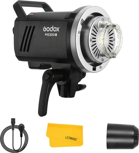 Godox MS300V MS300-V Luz de flash estroboscópica compacta de estudio, flash portátil de fotografía 300W 110V, sistema 2.4G X, lámpara de modelado